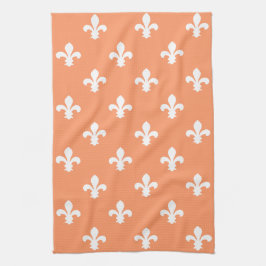 Peach Southern Hütte Fleur de Lys Geschirrtuch