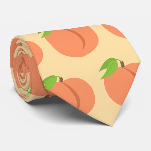 Peach Southern Peaches Emoji Krawatte (Gerollt)