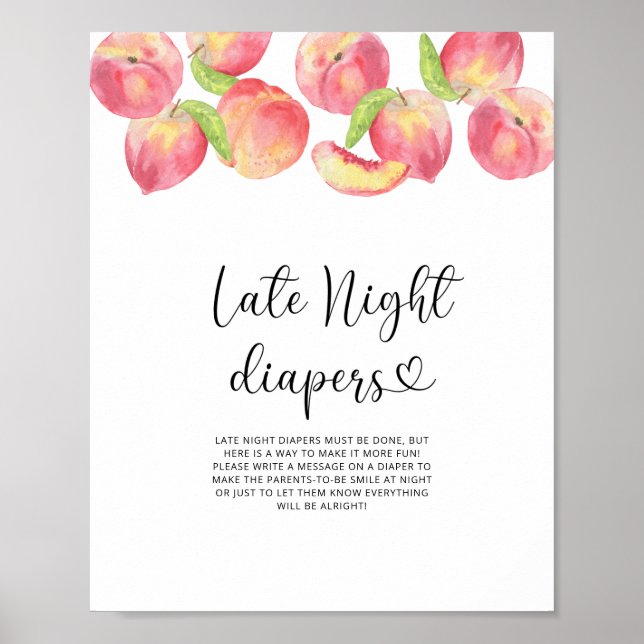 Peach \ Spate Nacht Windeln Spiel Poster (Vorne)