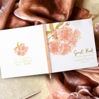 Peach spring blüte Blume Foil Gästebuch