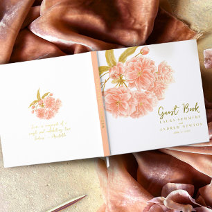 Peach spring blüte Blume Foil Gästebuch
