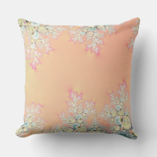 Peach Spring Frost Fraktal Kissen