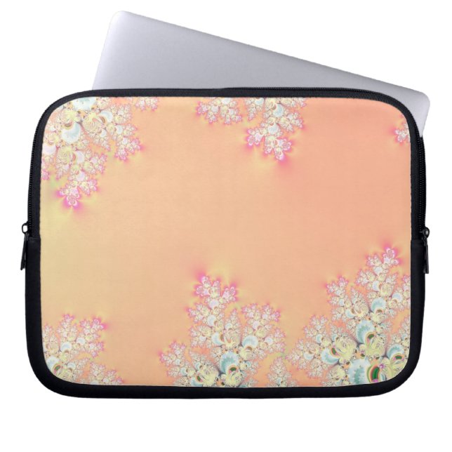 Peach Spring Frost Fraktal Laptopschutzhülle (Vorderseite)