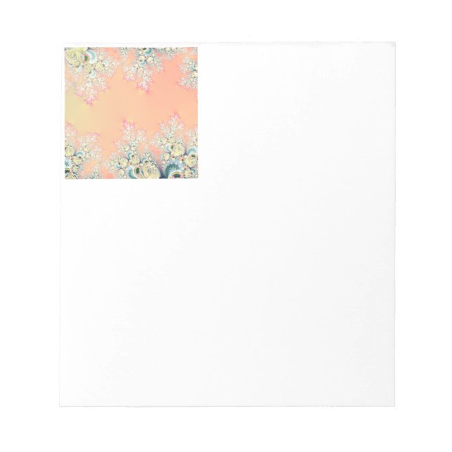 Peach Spring Frost Fraktal Notizblock (Vorderseite)