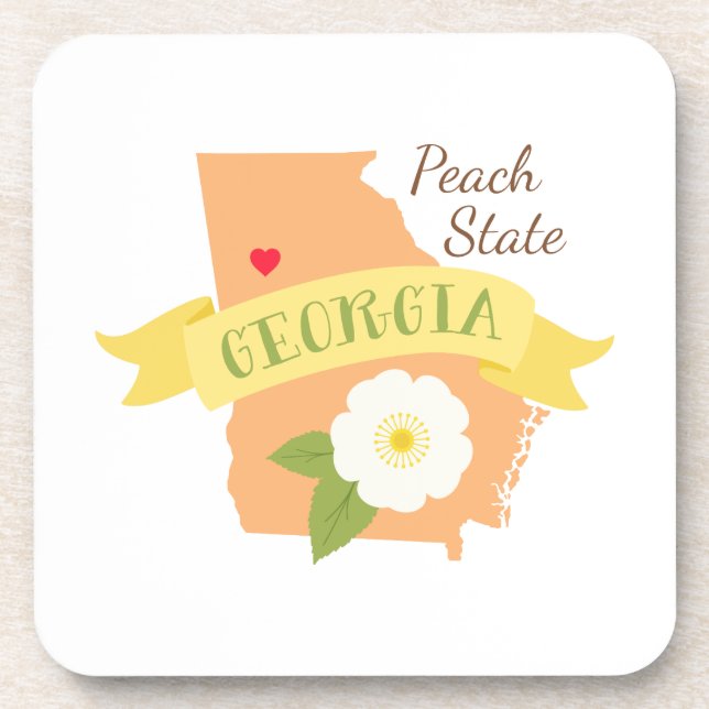 Peach Staat Getränkeuntersetzer (Vorderseite)