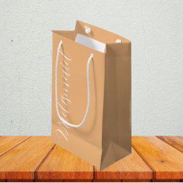 Peach Stilisierten Script Wedding Bridesmaid Kleine Geschenktüte