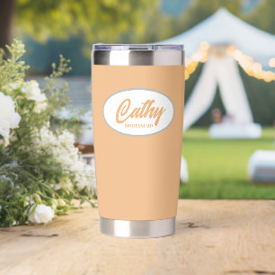 Peach Stilisierten Wedding Bridesmaid Name Thermobecher