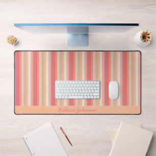 Peach Stripes Trendy Chic Schreibtischunterlage