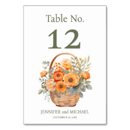 Peach Summer Wedding Tischnummer