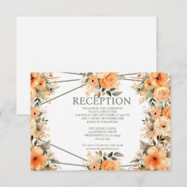 Peach Summer Wedeption Enclosure Card Begleitkarte