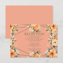 Peach Summer Wedeption Enclosure Card