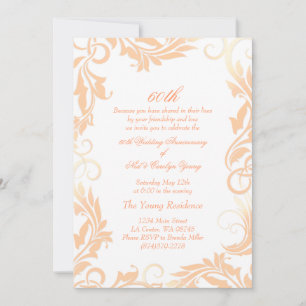 Peach Swirl Einladung zum 60. Hochzeitstag