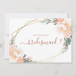 Peach Terracotta Gold werden Sie meine Bridesmaid Einladung
