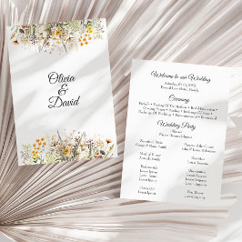 Peach Terracotta Wildblume Meadow Wedding Program Programm