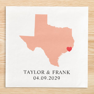 Peach Texas Wedding Serviette