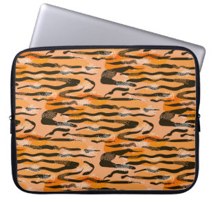 Peach Tiger Stripe Muster Laptopschutzhülle