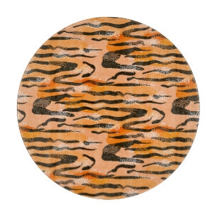 Peach Tiger Stripe Muster Schneidebrett