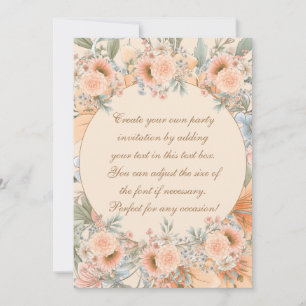 Peach Tone Watercolor Sommergarten Florenz Einladung