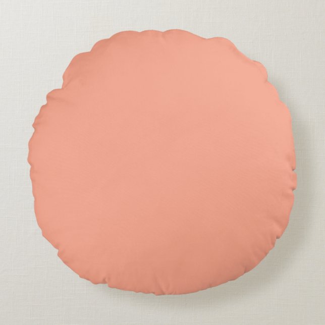 Peach Tranquity Rundes Kissen (Vorderseite)