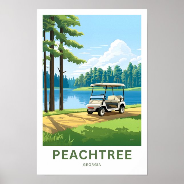 Peach Tree Georgia Travel Print Poster (Vorne)