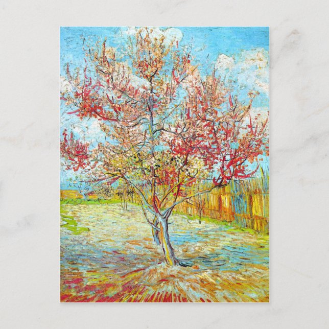 Peach Tree in Bloom at Arles, Van Gogh Postkarte (Vorderseite)