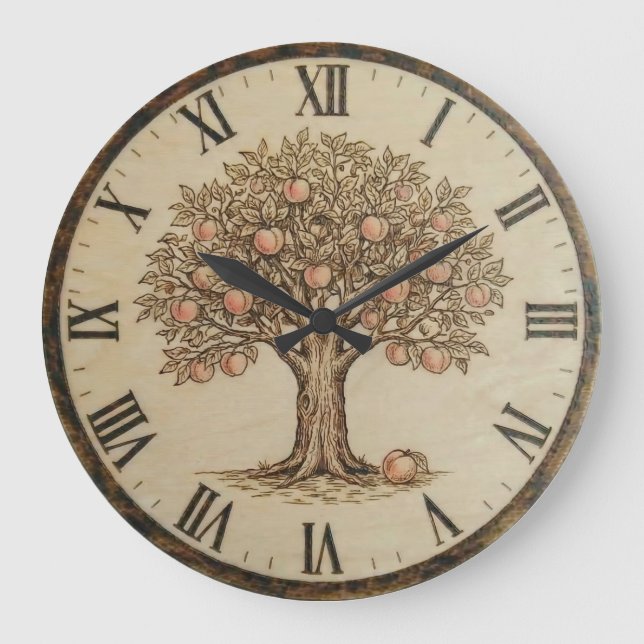 Peach Tree Wall Clock  Große Wanduhr (Vorderseite)