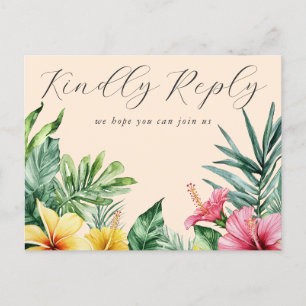 Peach Tropical Floral Song Demander carte postale 