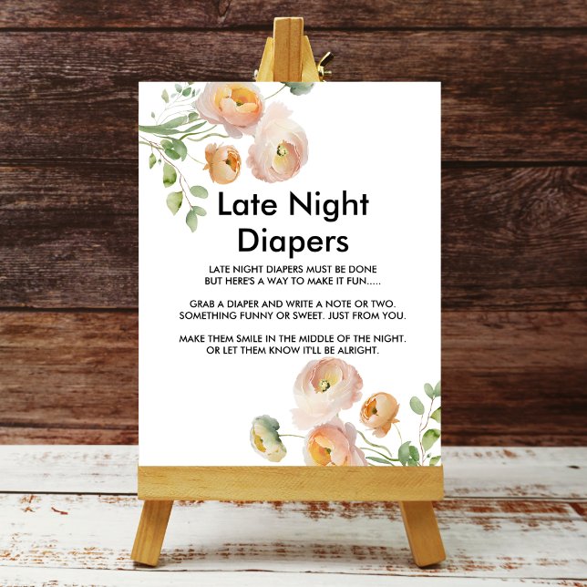 Peach tulip blooms Late Night Diaper Sign  Poster (Von Creator hochgeladen)