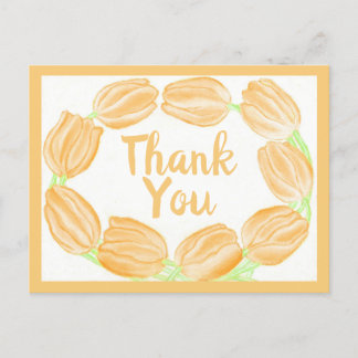 Peach Tulips Border ~Dankeschön Karte