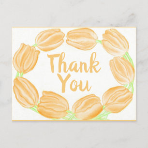 Peach Tulips Border ~Dankeschön Karte
