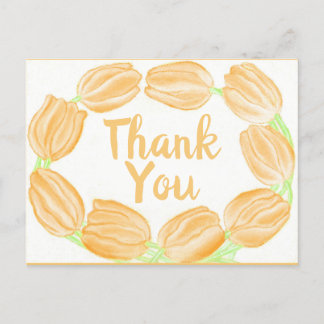 Peach Tulips Border ~Dankeschön Karte