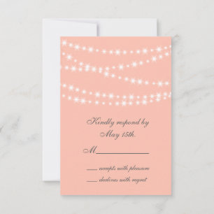 Peach Twinkle Lights UAWG RSVP Karte