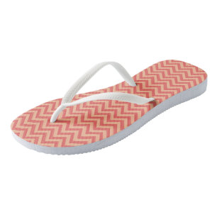 Peach und Cranberry Zickzack Flip Flops