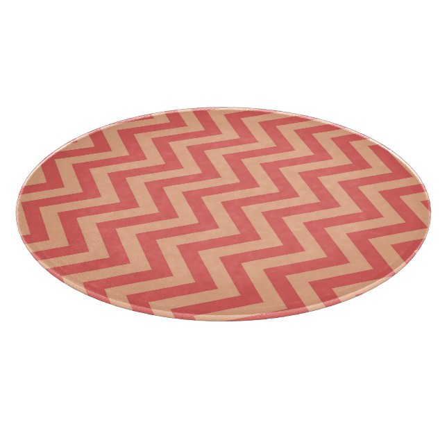 Peach und Cranberry Zickzack Schneidebrett (Ecke)