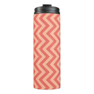 Peach und Cranberry Zickzack Thermosbecher