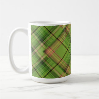 Peach und Green Kariert (überlagert) Kaffeetasse