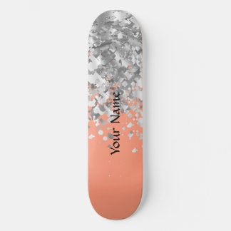Peach und Imitate Glitzer personalisiert Skateboard