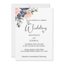 Peach und Indigo Blue Floral