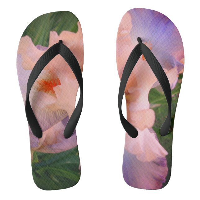 Peach und Lavender Iris Flip Flops (Fußbett)
