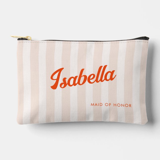 Peach und Mandarine Retro Strippenüberhängung Zubehörtasche (Vorderseite)