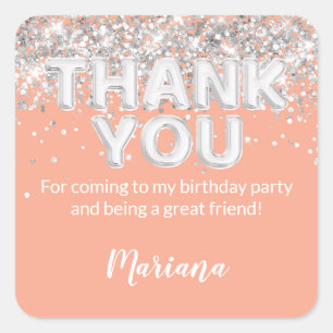 Peach und Silver Party Sticker für Favoriten