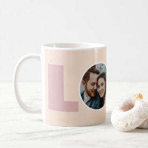 Peach Valentinstag Liebe Typografie Foto Kaffeetasse