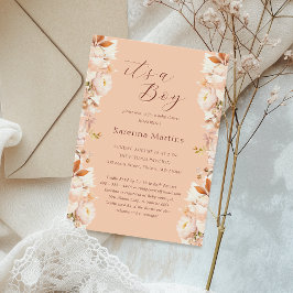 Peach Vintag Floral Fall Es ist eine Baby-Dusche Einladung
