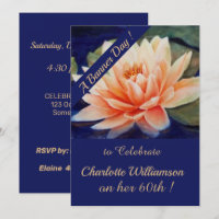 Peach Wasserlilie Aquarellfarben Geburtstag