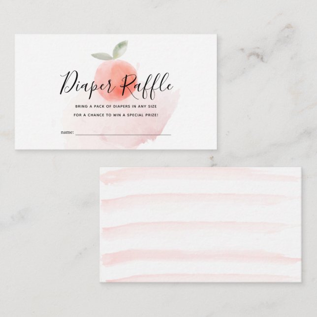 Peach Watercolor Babydusche Windelwanne Begleitkarte (Vorne/Hinten)