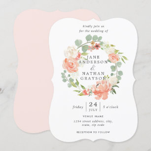 Peach Watercolor Blumenwettbewerb Einladung