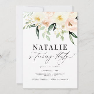 Peach watercolor florale 30 Geburtstagsparty