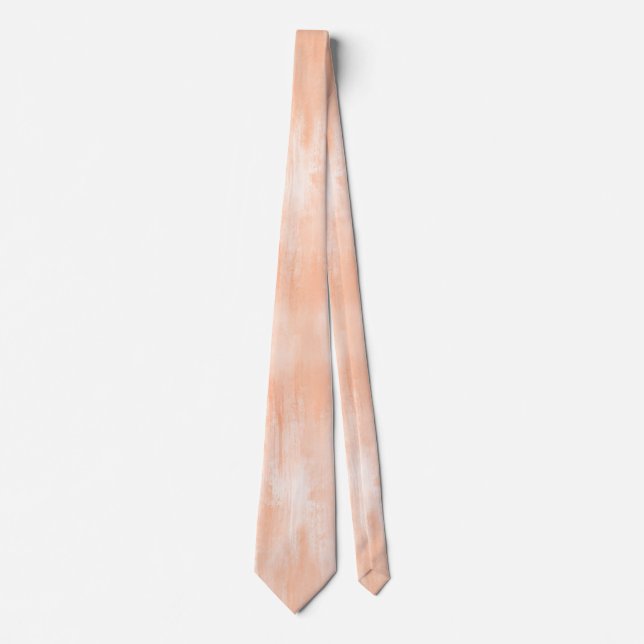 Peach Watercolor Neck Tie Krawatte (Vorderseite)