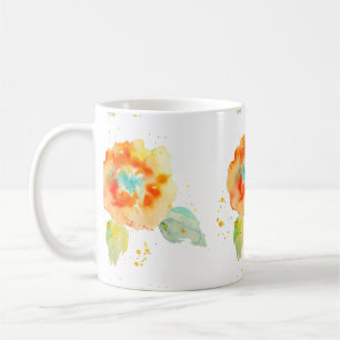 Peach Watercolor Poppies Kaffeetasse