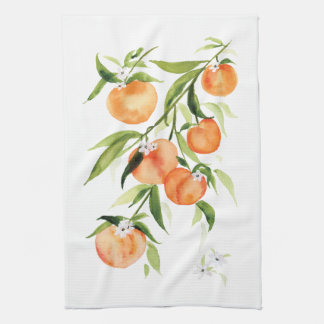 Peach watercolor Sommerfrucht Küchentuch